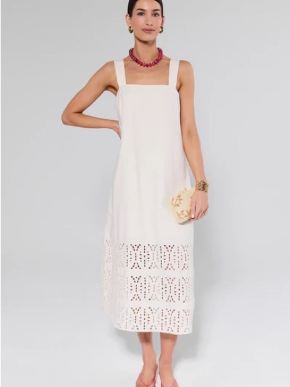 Avara- Melody Bone Eyelet Midi Dress